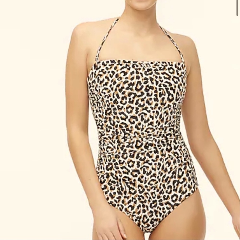 J. Crew Leopard Print One Piece Swimsuit